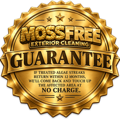 Moss Free 12-month roof cleaning guarantee