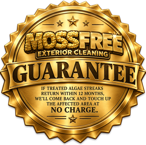 Moss Free 12-month roof cleaning guarantee